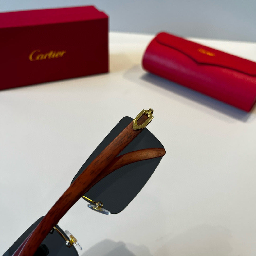Cartier Lightweight Metal Rimless Silver Lens Sunglasses for Men & Wo - 432359 - detail image 5