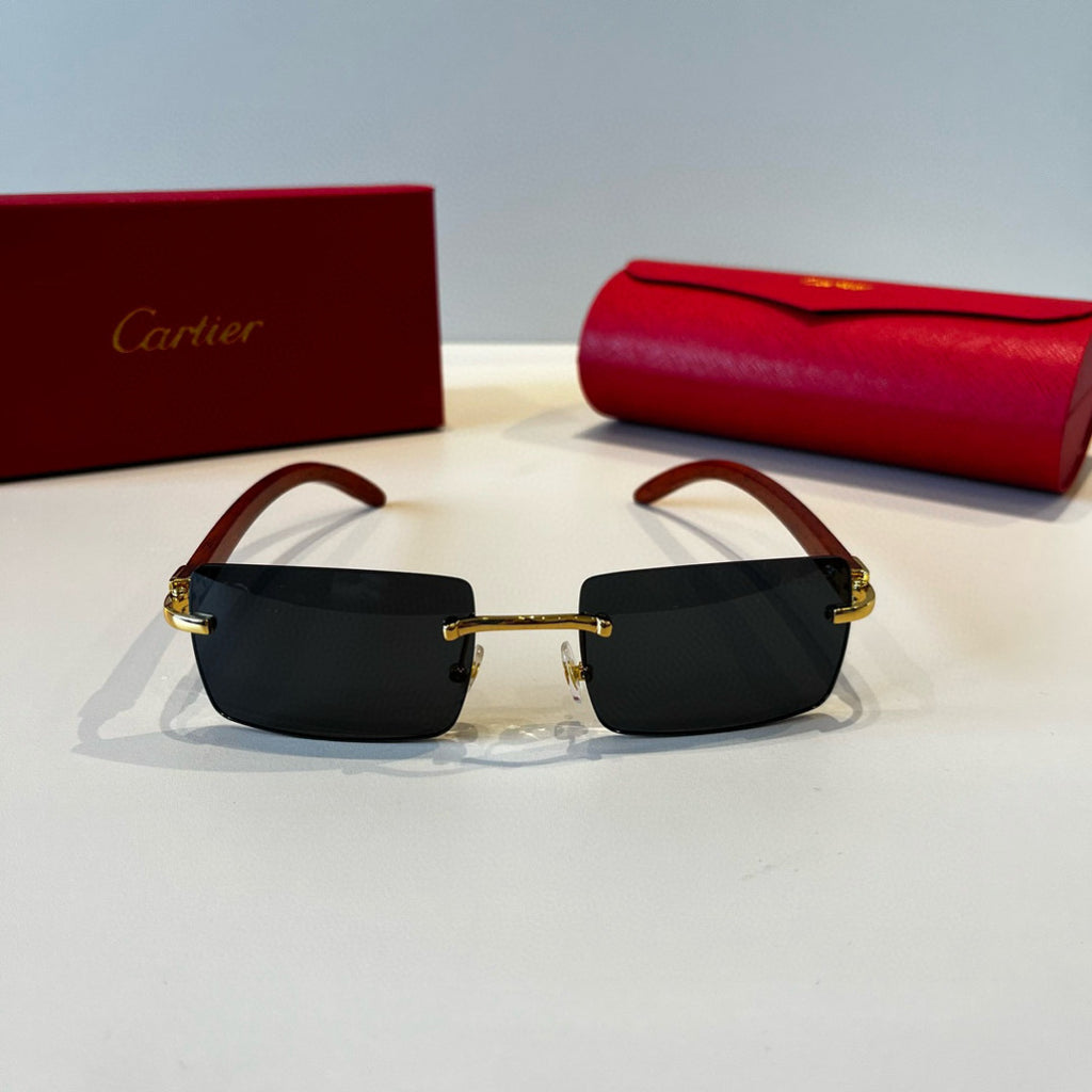 Cartier Lightweight Metal Rimless Silver Lens Sunglasses for Men & Wo - 935068 - detail image 2
