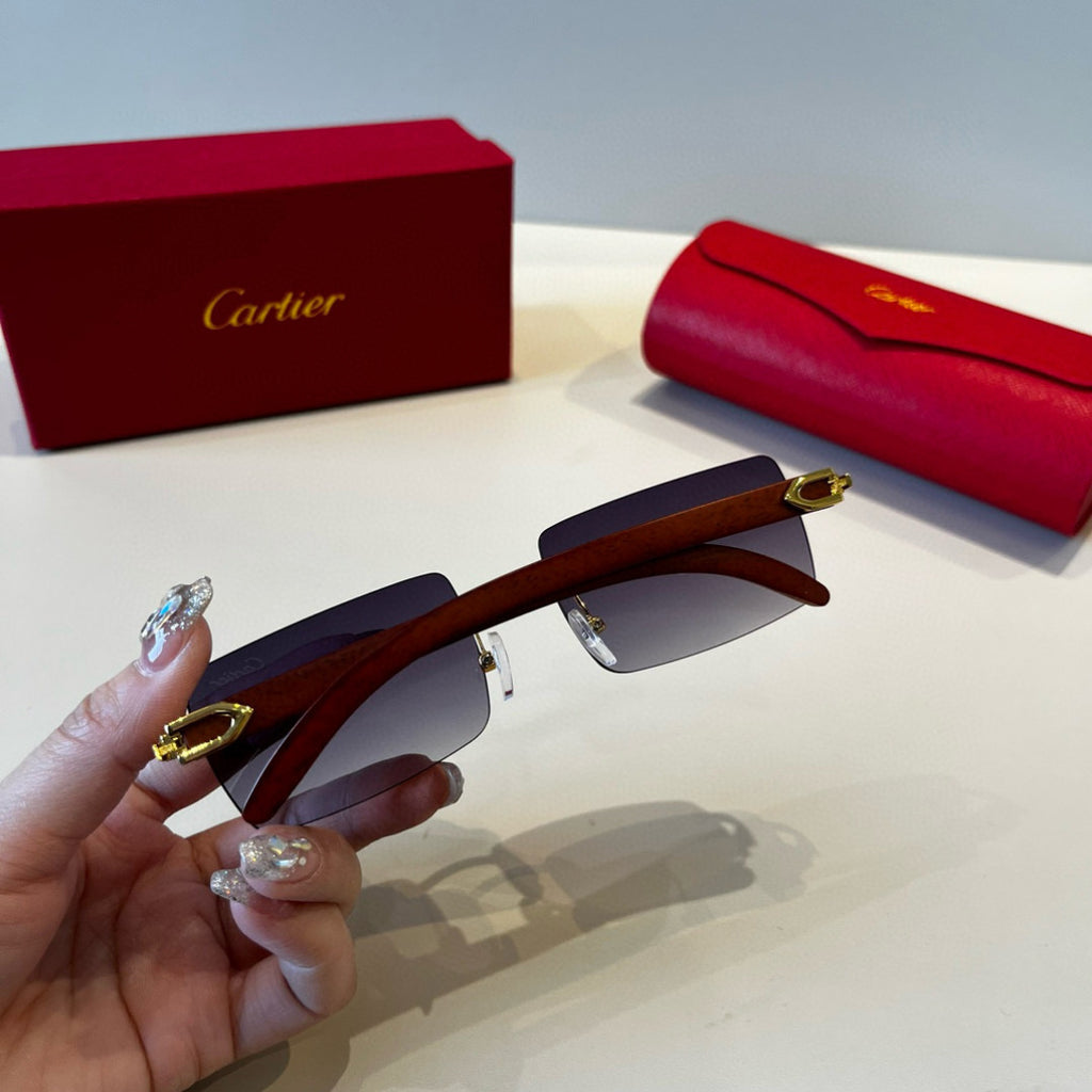 Cartier Lightweight Metal Rimless Silver Lens Sunglasses for Men & Wo - 935070 - detail image 6
