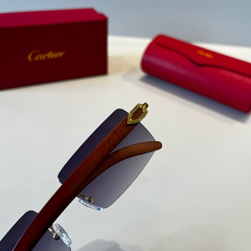 Cartier Lightweight Metal Rimless Silver Lens Sunglasses for Men & Wo - 415870 - detail image 5