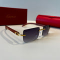 Cartier Lightweight Metal Rimless Silver Lens Sunglasses for Men & Wo - 935070