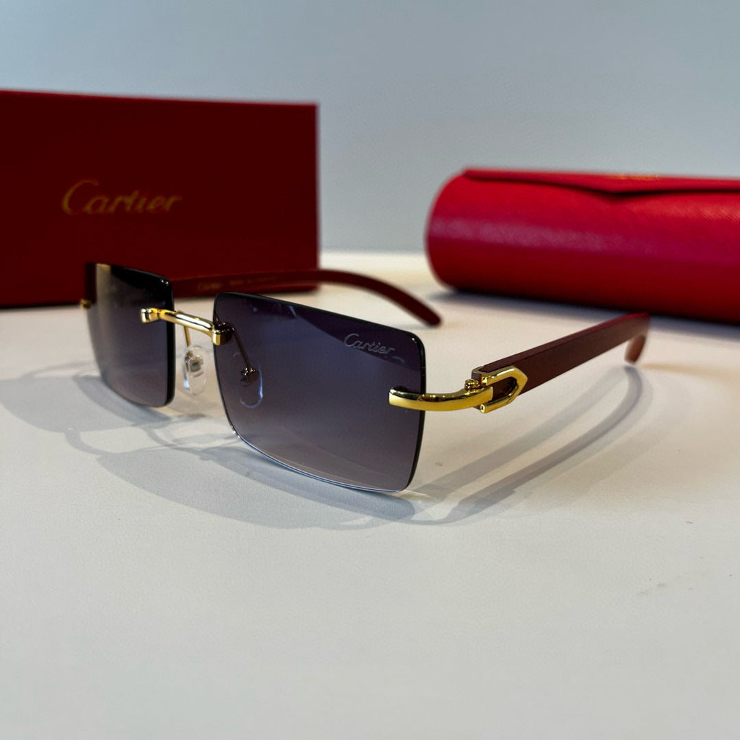 Cartier Lightweight Metal Rimless Silver Lens Sunglasses for Men & Wo - 487291 - detail image 3