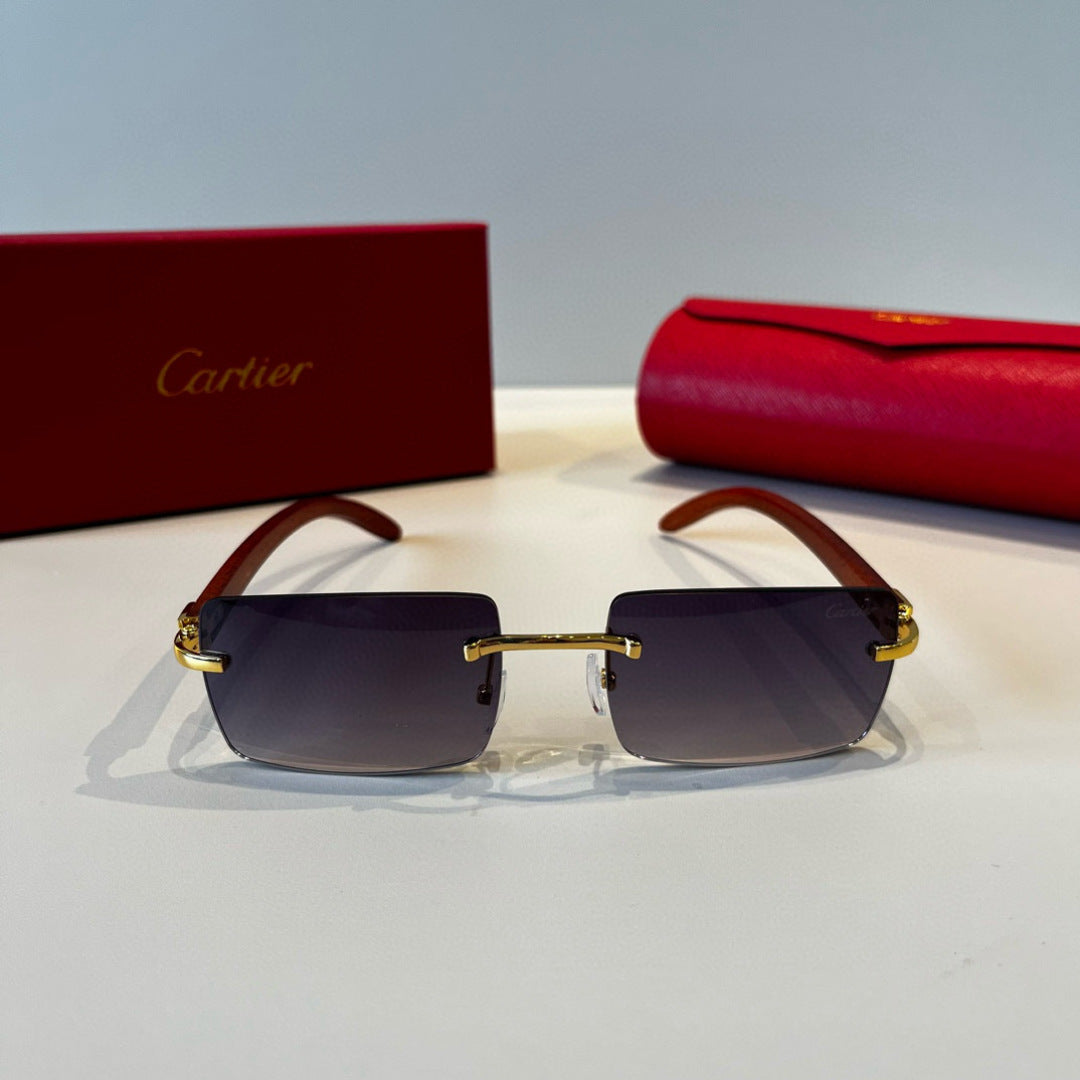 Cartier Lightweight Metal Rimless Silver Lens Sunglasses for Men & Wo - 935070 - detail image 2