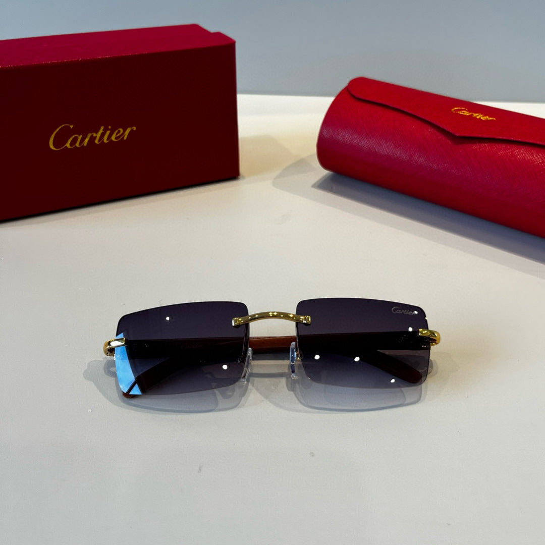 Cartier Lightweight Metal Rimless Silver Lens Sunglasses for Men & Wo - 935070 - detail image 8