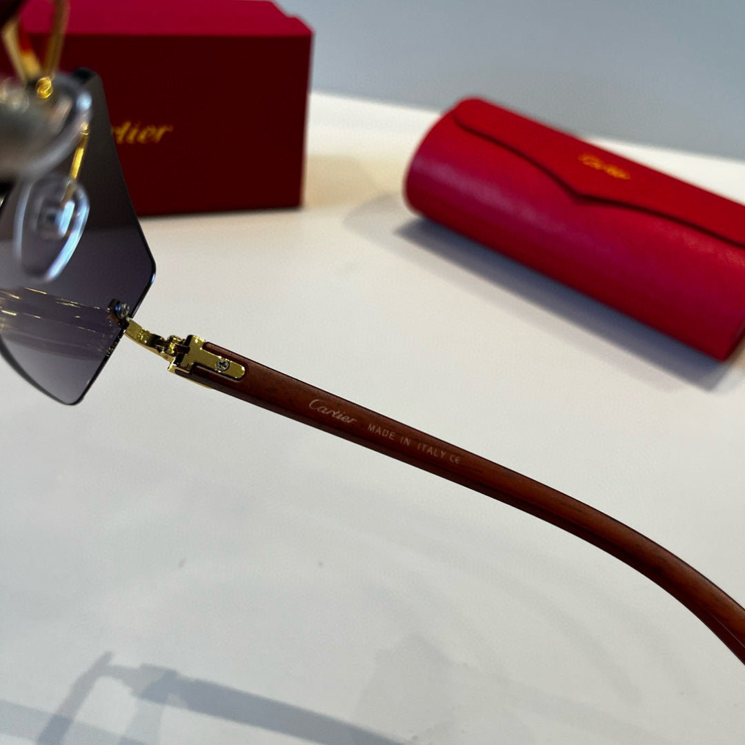 Cartier Lightweight Metal Rimless Silver Lens Sunglasses for Men & Wo - 487291 - detail image 4