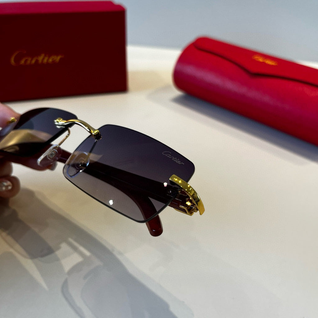 Cartier Lightweight Metal Rimless Silver Lens Sunglasses for Men & Wo - 935070 - detail image 7