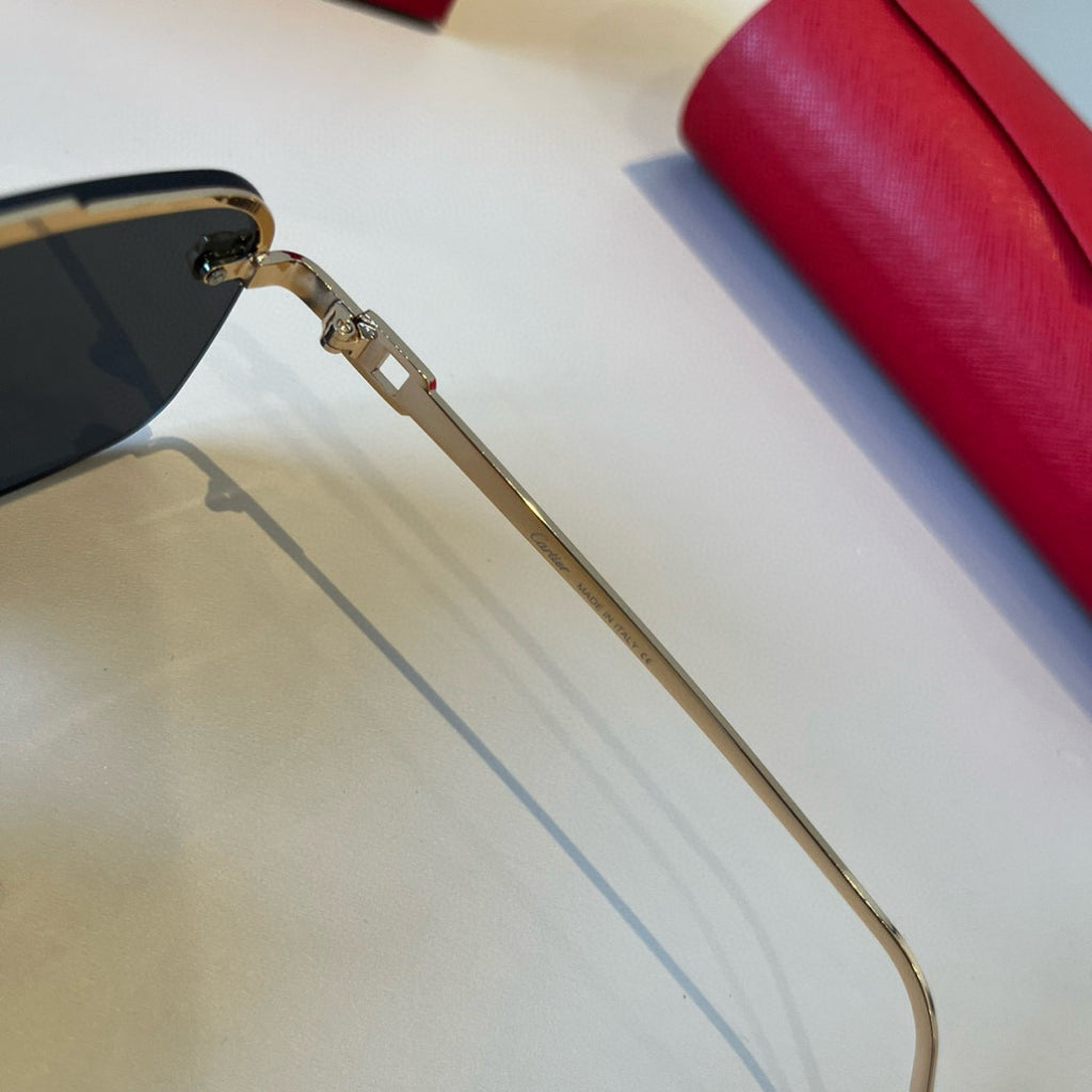 Cartier Lightweight Metal Rimless Black Lens Sunglasses for Men & Wom - 935071 - detail image 5