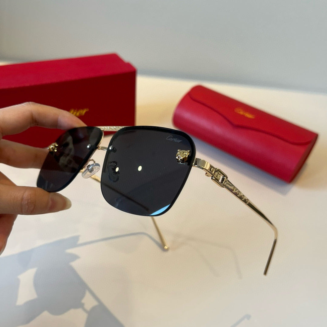 Cartier Lightweight Metal Rimless Black Lens Sunglasses for Men & Wom - 935071 - detail image 4