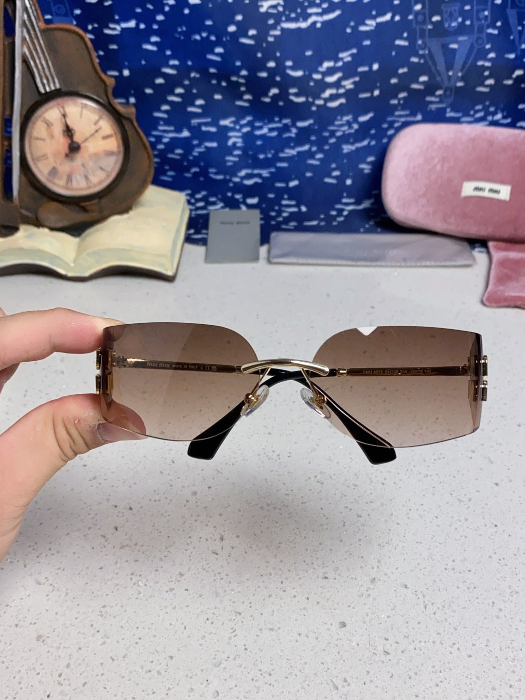 Miu Miu A51S Fashion Black Lens Sunglasses for Men & Women - 416232 - detail image 4