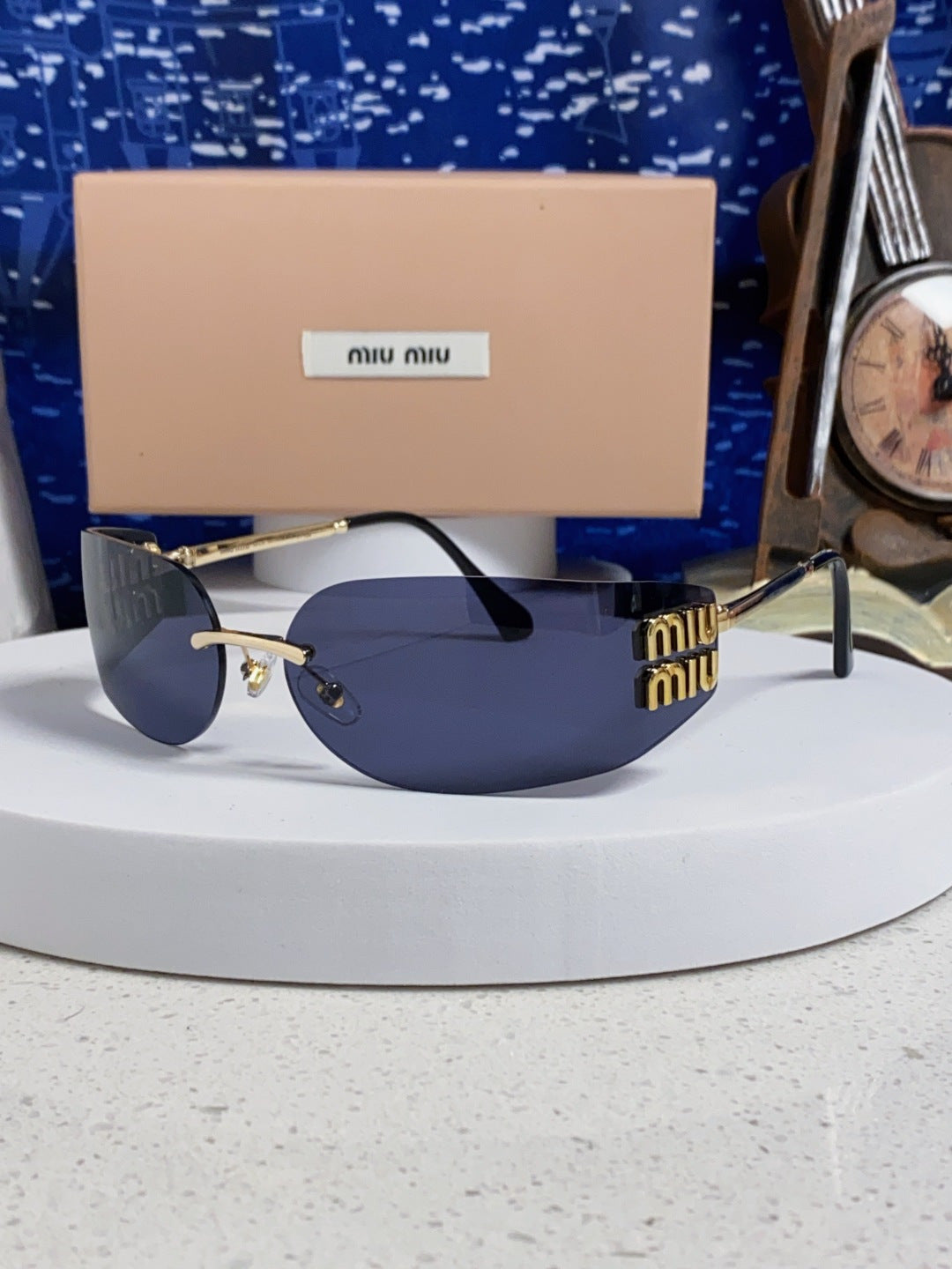 Miu Miu A51S Fashion Blue Lens Sunglasses for Men & Women