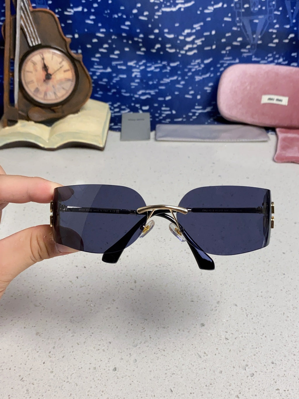 Miu Miu A51S Fashion Blue Lens Sunglasses for Men & Women - 416233 - detail image 4