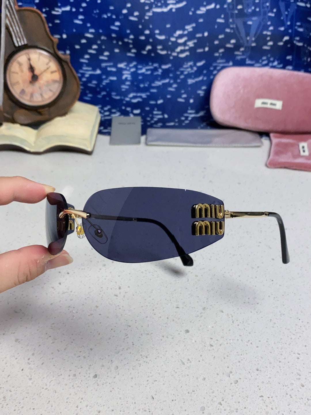 Miu Miu A51S Fashion Blue Lens Sunglasses for Men & Women - 416233 - detail image 6