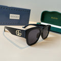 Gucci Oversized Black Lens Sunglasses for Men & Women - 398375