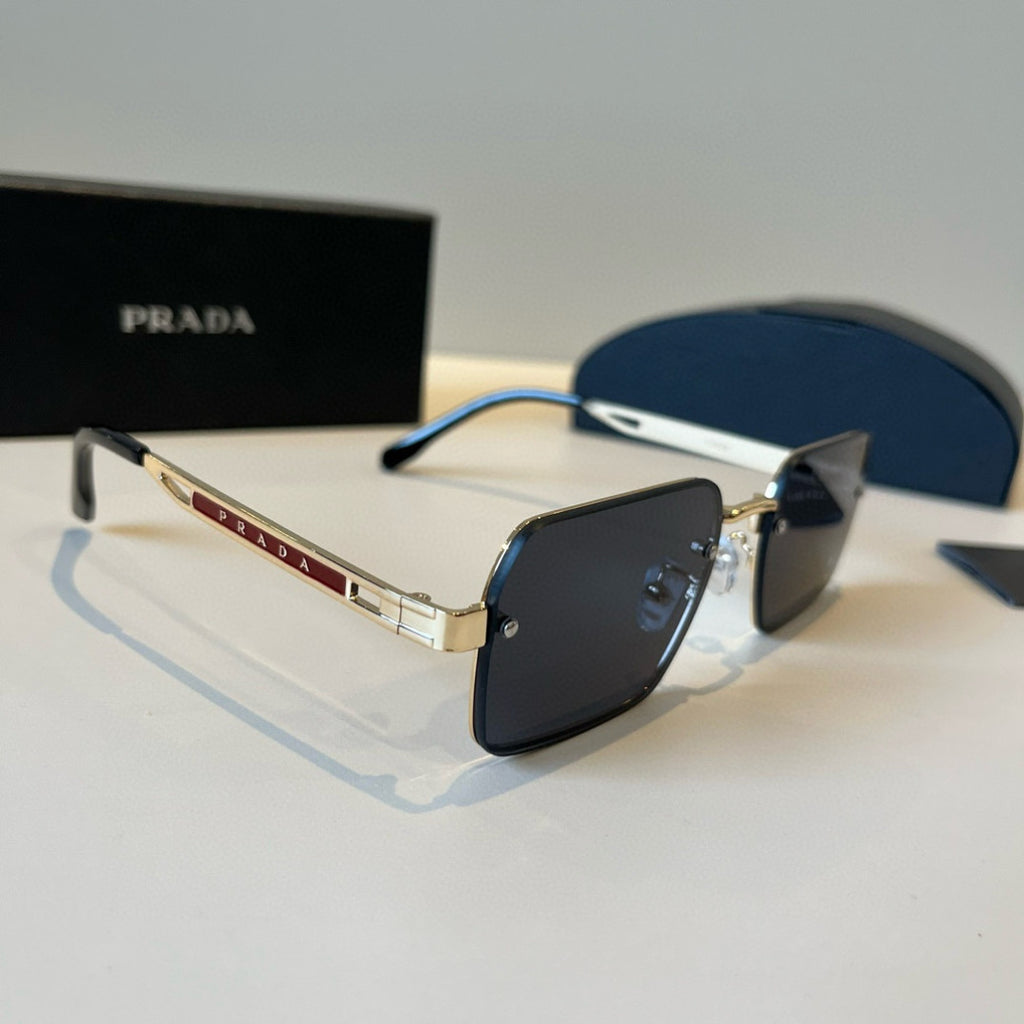 Prada Polarized Fashion Silver Lens Sunglasses for Men - 465565
