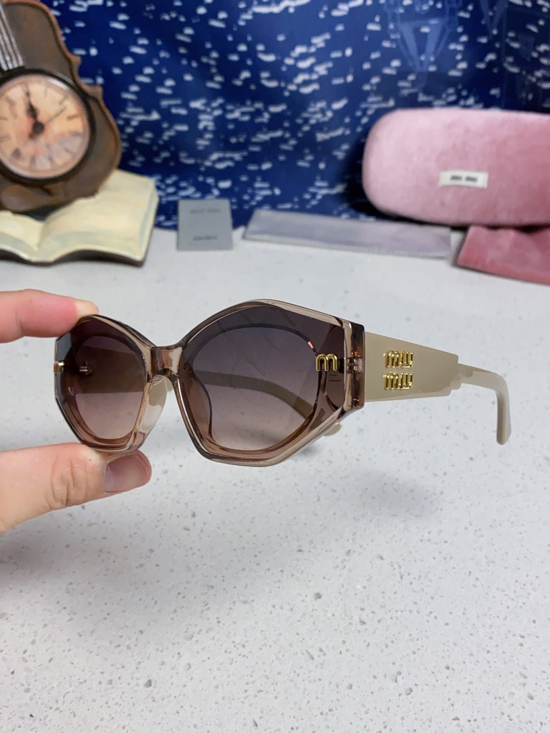 Miu Miu Cat-Eye Gray Lens Sunglasses for Women - 358686 - detail image 6
