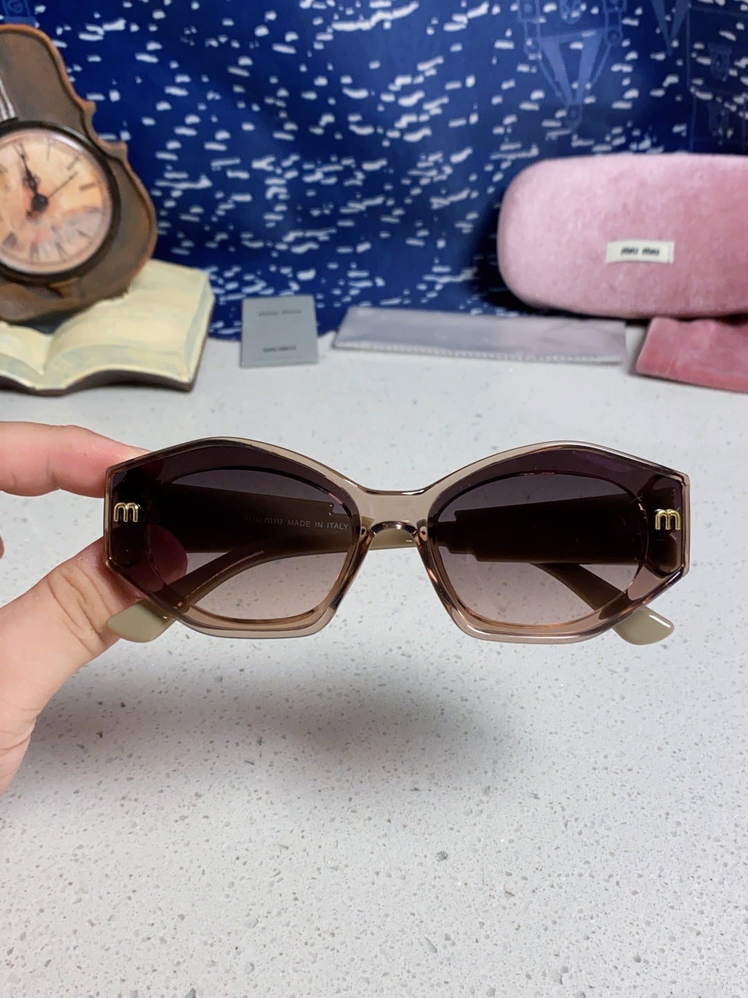Miu Miu Cat-Eye Gray Lens Sunglasses for Women - 358686 - detail image 4