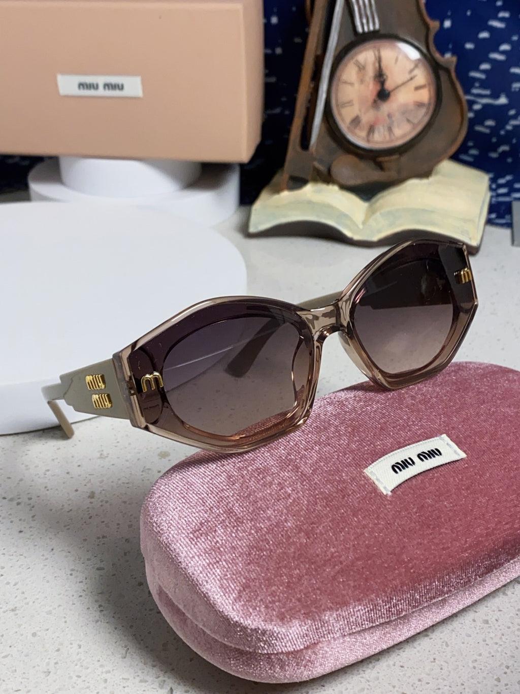 Miu Miu Cat-Eye Gray Lens Sunglasses for Women - 358686 - detail image 10