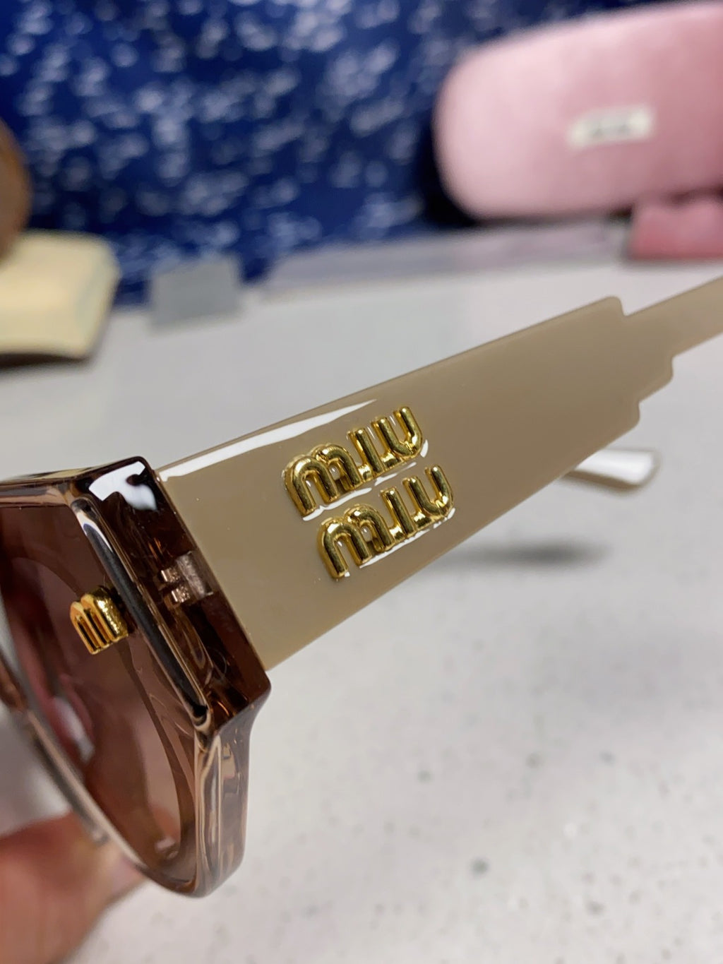 Miu Miu Cat-Eye Gray Lens Sunglasses for Women - 358686 - detail image 7