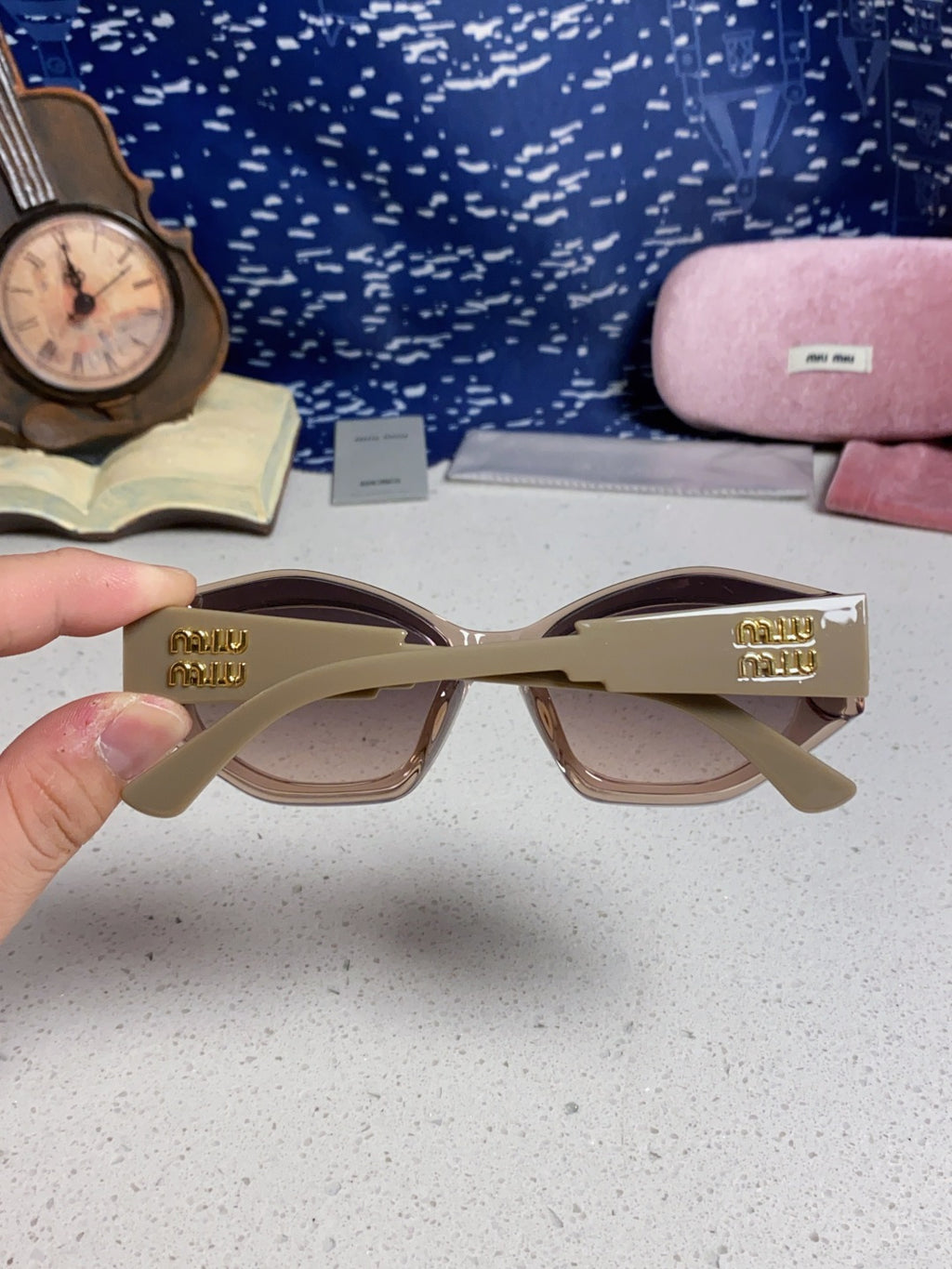 Miu Miu Cat-Eye Gray Lens Sunglasses for Women - 358686 - detail image 5