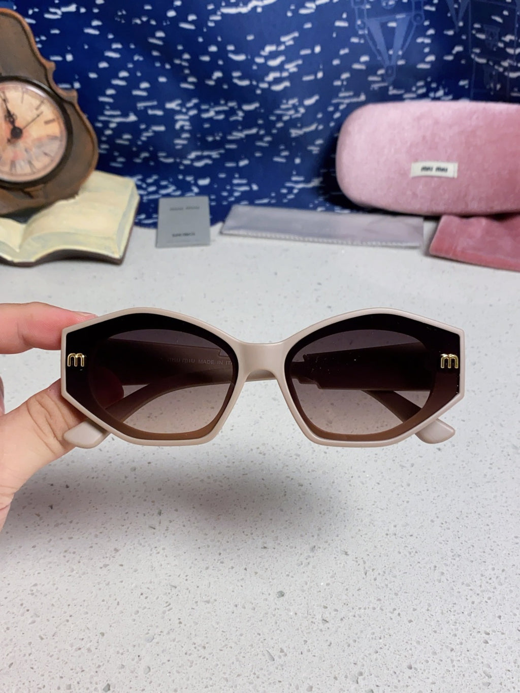 Miu Miu Cat-Eye Silver Lens Sunglasses for Women - 358687 - detail image 4