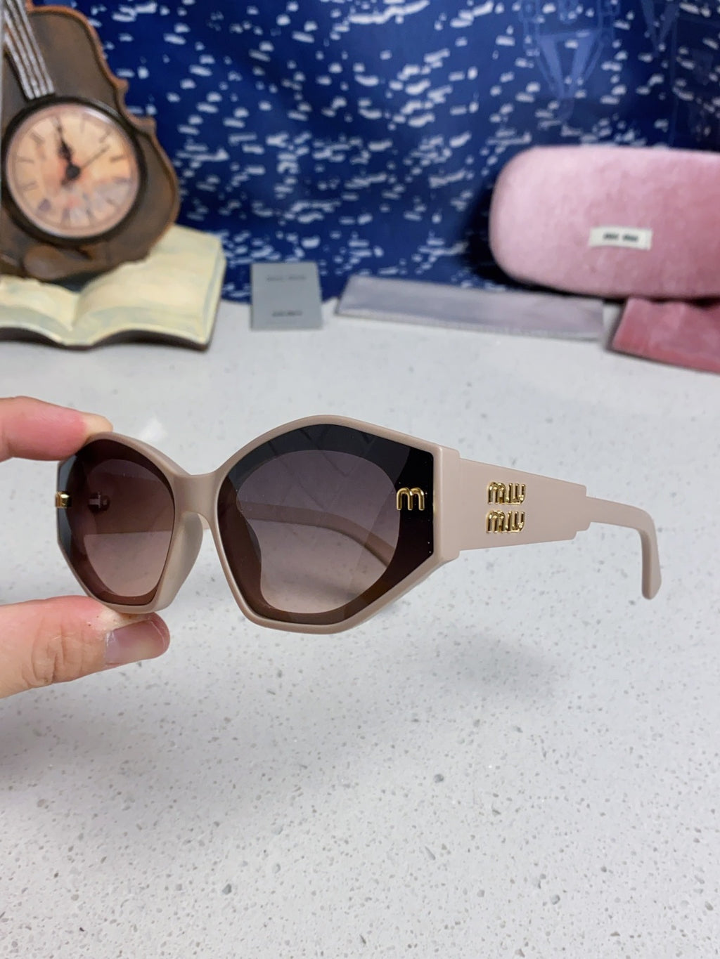 Miu Miu Cat-Eye Silver Lens Sunglasses for Women - 358687 - detail image 6