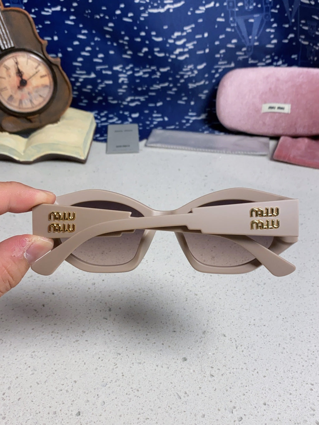 Miu Miu Cat-Eye Silver Lens Sunglasses for Women - 358687 - detail image 5