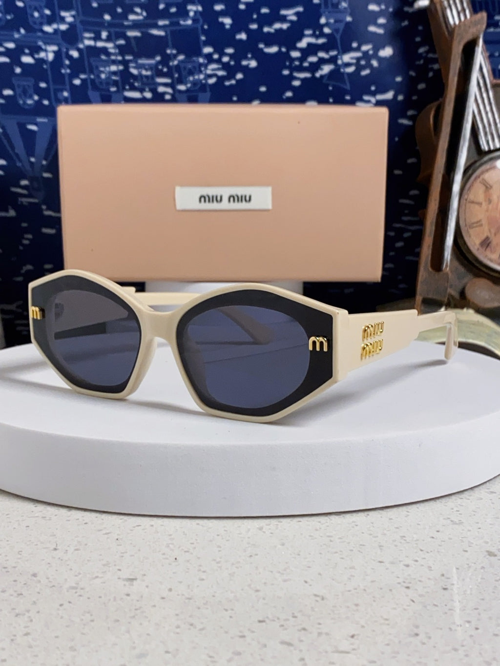 Miu Miu Cat-Eye Blue Lens Sunglasses for Women - 358688