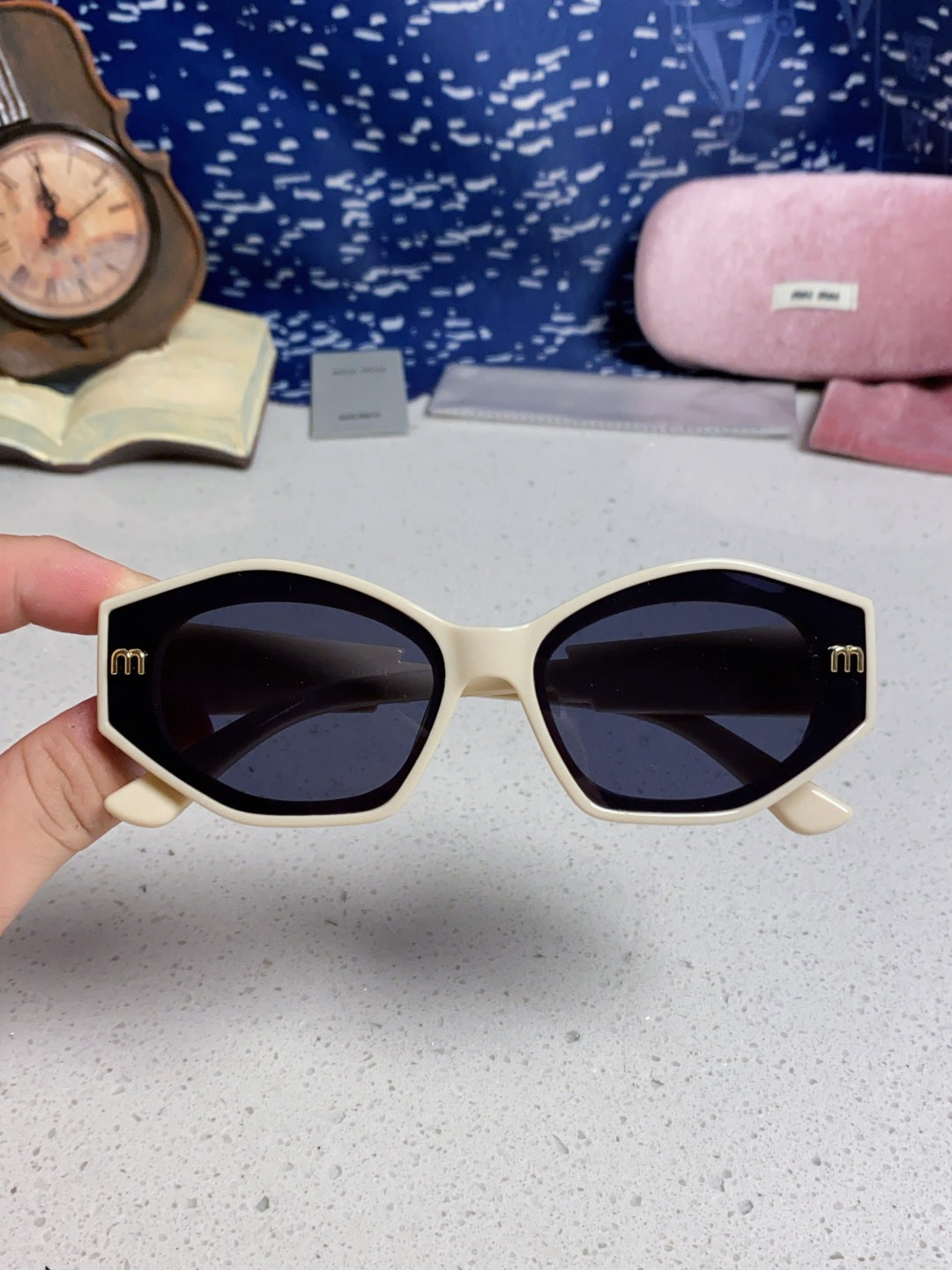 Miu Miu Cat-Eye Blue Lens Sunglasses for Women - 358688 - detail image 4
