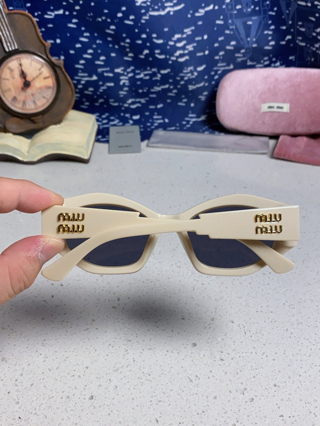 Miu Miu Cat-Eye Blue Lens Sunglasses for Women - 358688 - detail image 5