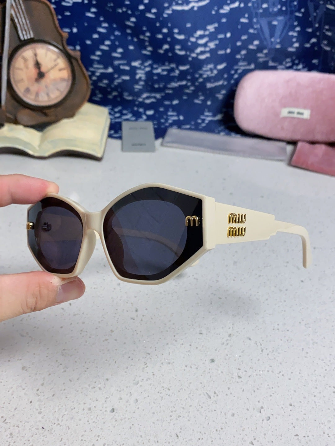 Miu Miu Cat-Eye Blue Lens Sunglasses for Women - 358688 - detail image 6