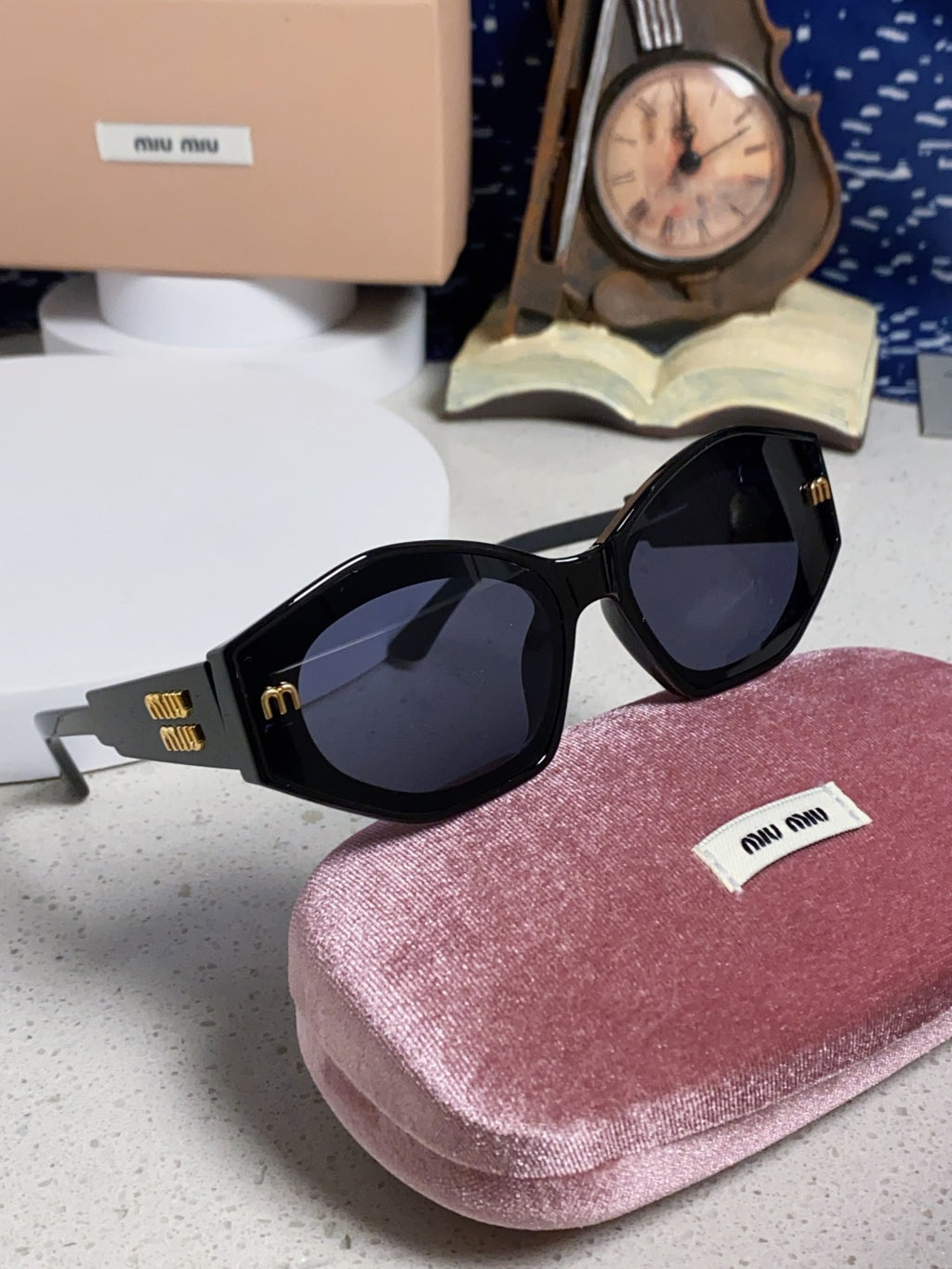Miu Miu Cat-Eye Blue Lens Sunglasses for Women - 358690 - detail image 10