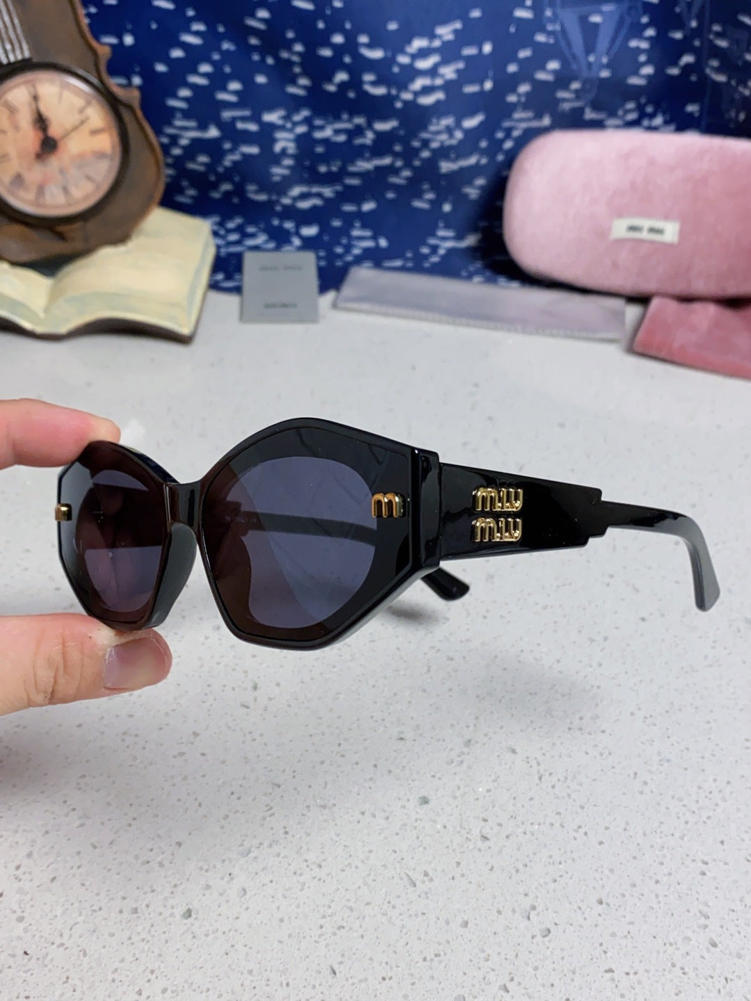 Miu Miu Cat-Eye Blue Lens Sunglasses for Women - 358690 - detail image 6