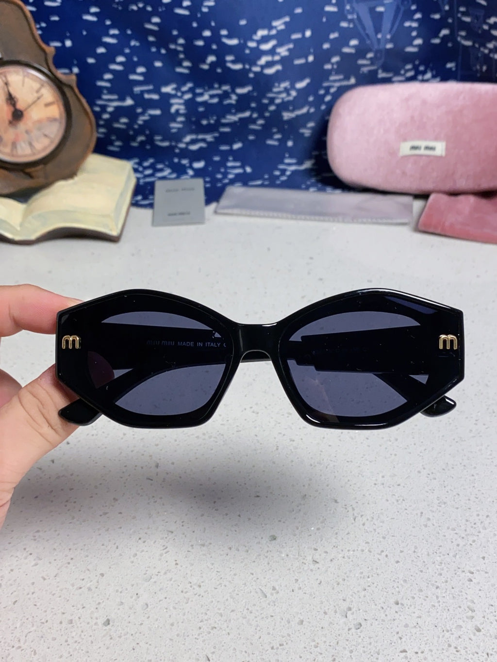 Miu Miu Cat-Eye Blue Lens Sunglasses for Women - 358690 - detail image 4
