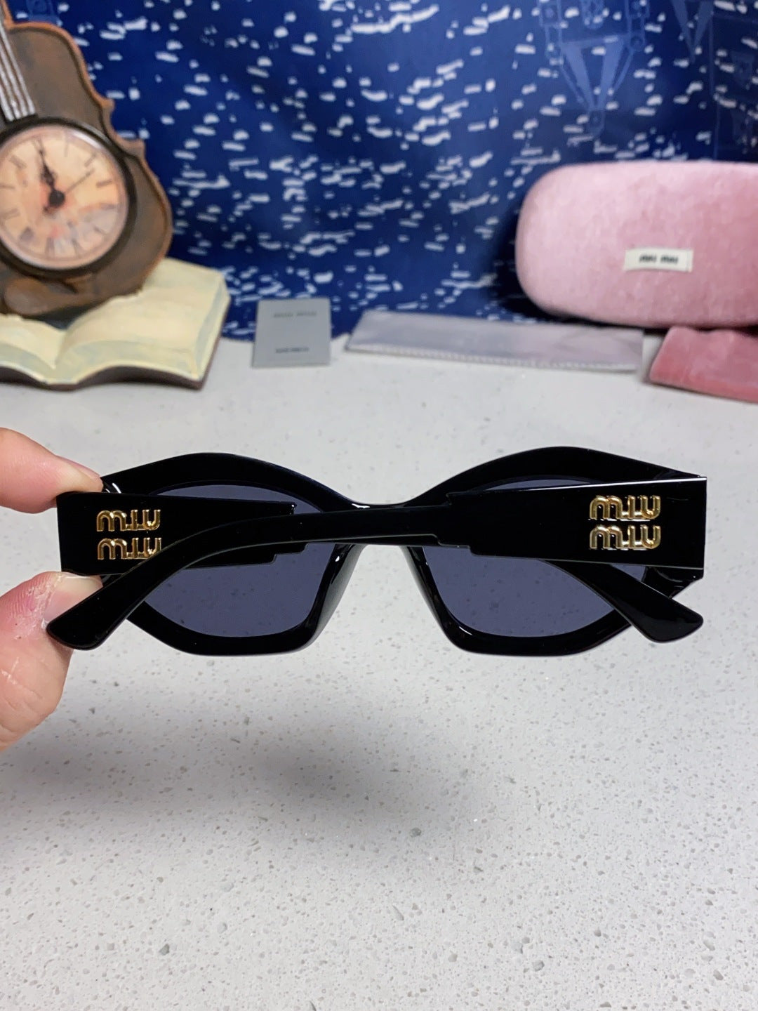 Miu Miu Cat-Eye Blue Lens Sunglasses for Women - 358690 - detail image 5