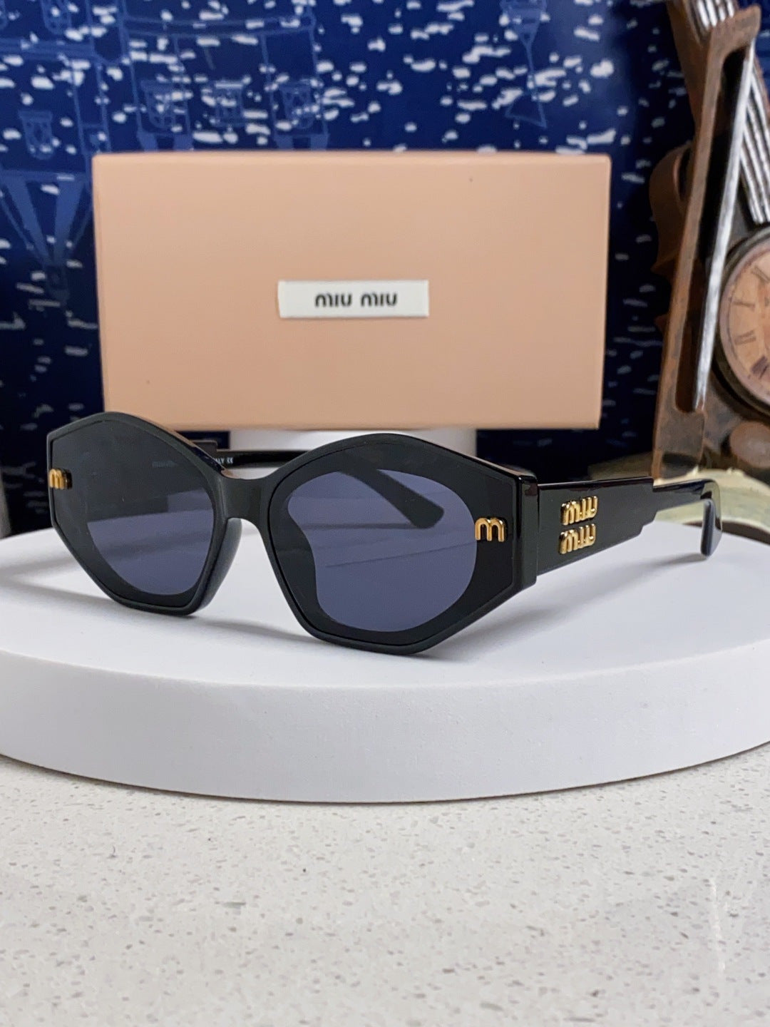 Miu Miu Cat-Eye Blue Lens Sunglasses for Women - 358690