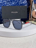 Prada Metal Square Blue Lens Sunglasses for Men & Women - 487052
