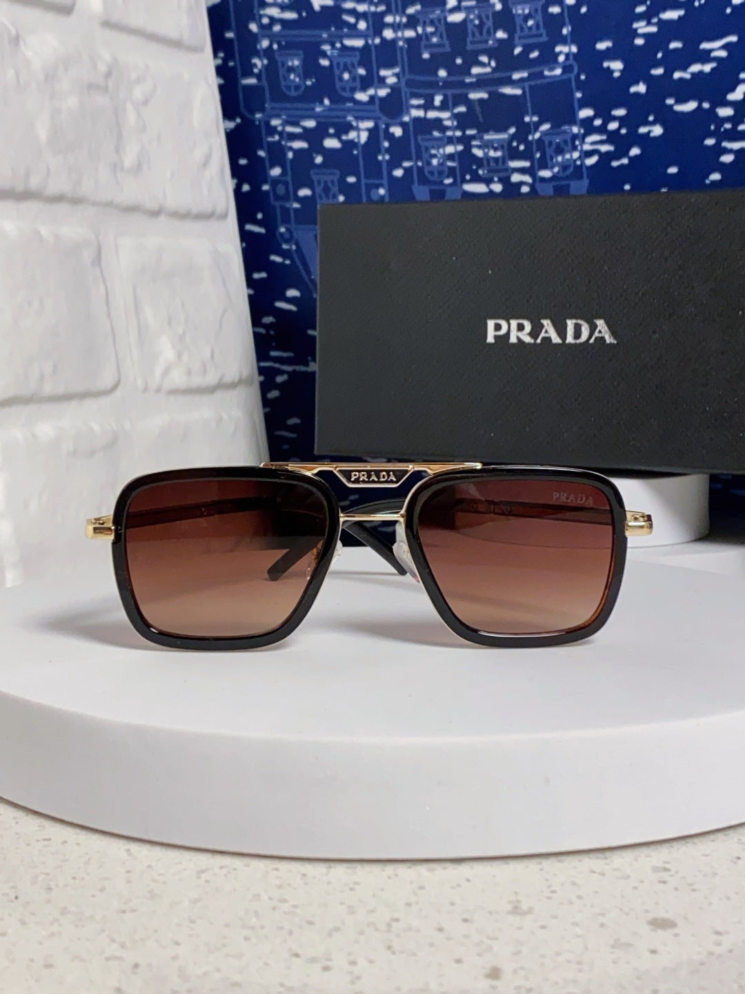 Prada Metal Square Red Lens Sunglasses for Men & Women - 487054 - detail image 2