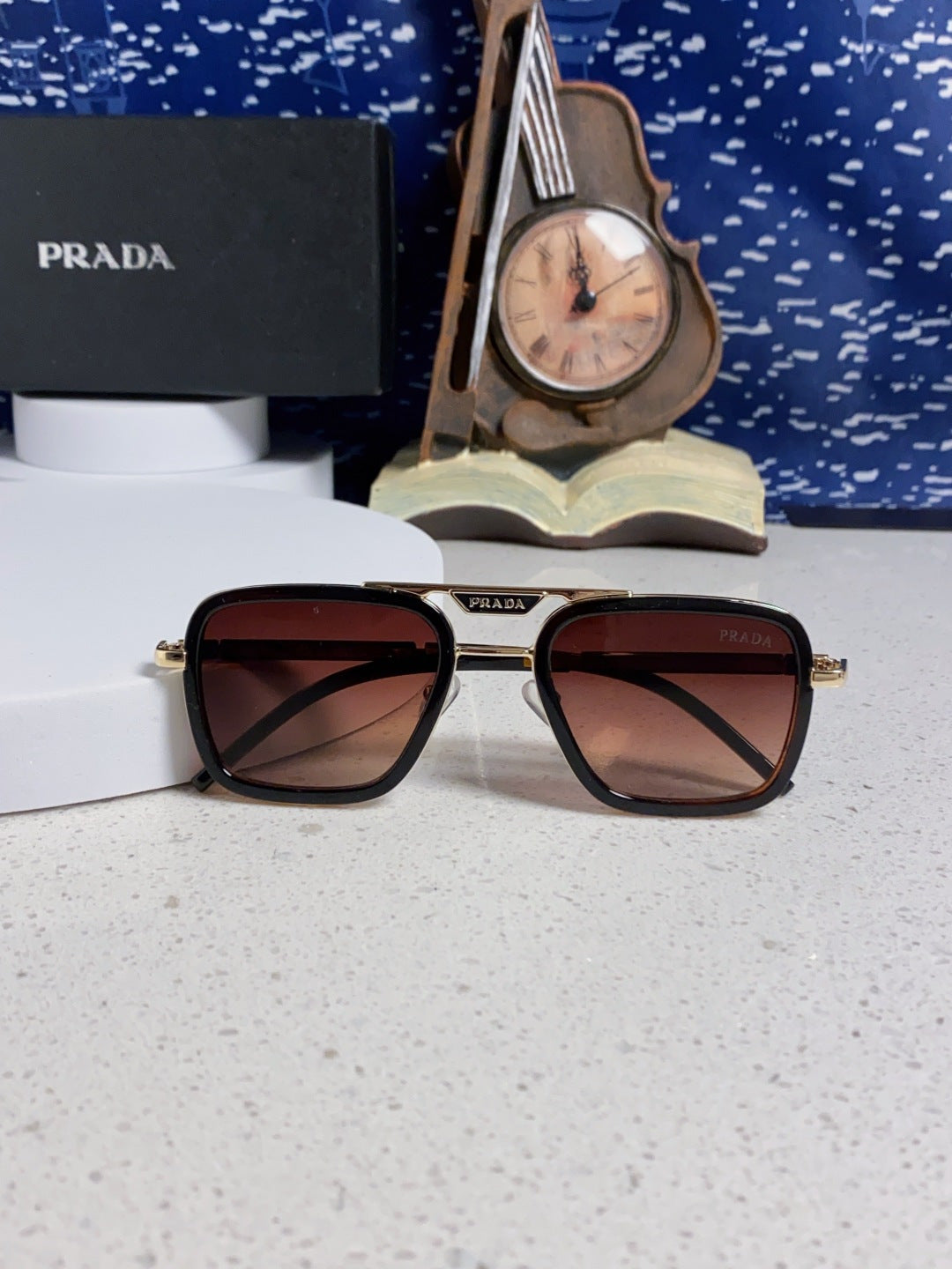 Prada Metal Square Red Lens Sunglasses for Men & Women - 487054 - detail image 9