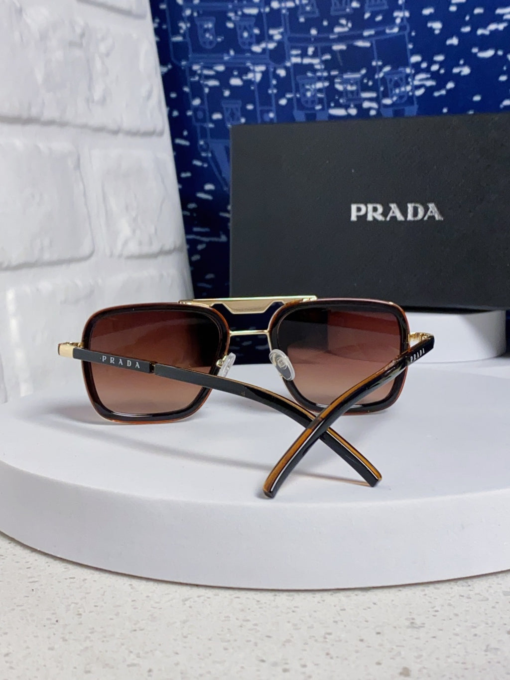 Prada Metal Square Red Lens Sunglasses for Men & Women - 487054 - detail image 3