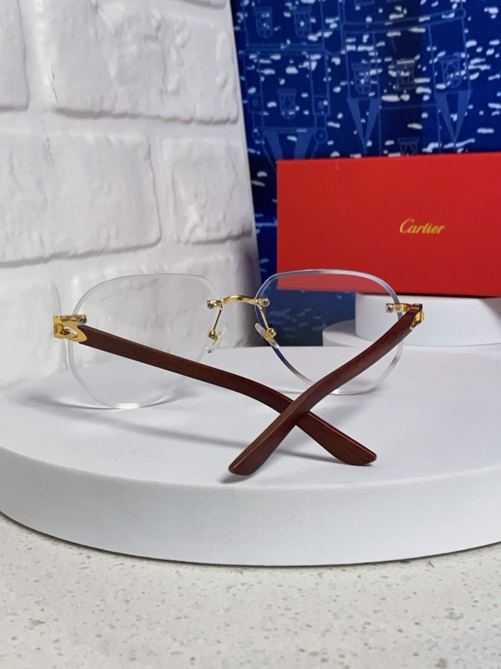 Cartier Lightweight Rimless Silver Lens Sunglasses for Men & Women - 487265 - detail image 3