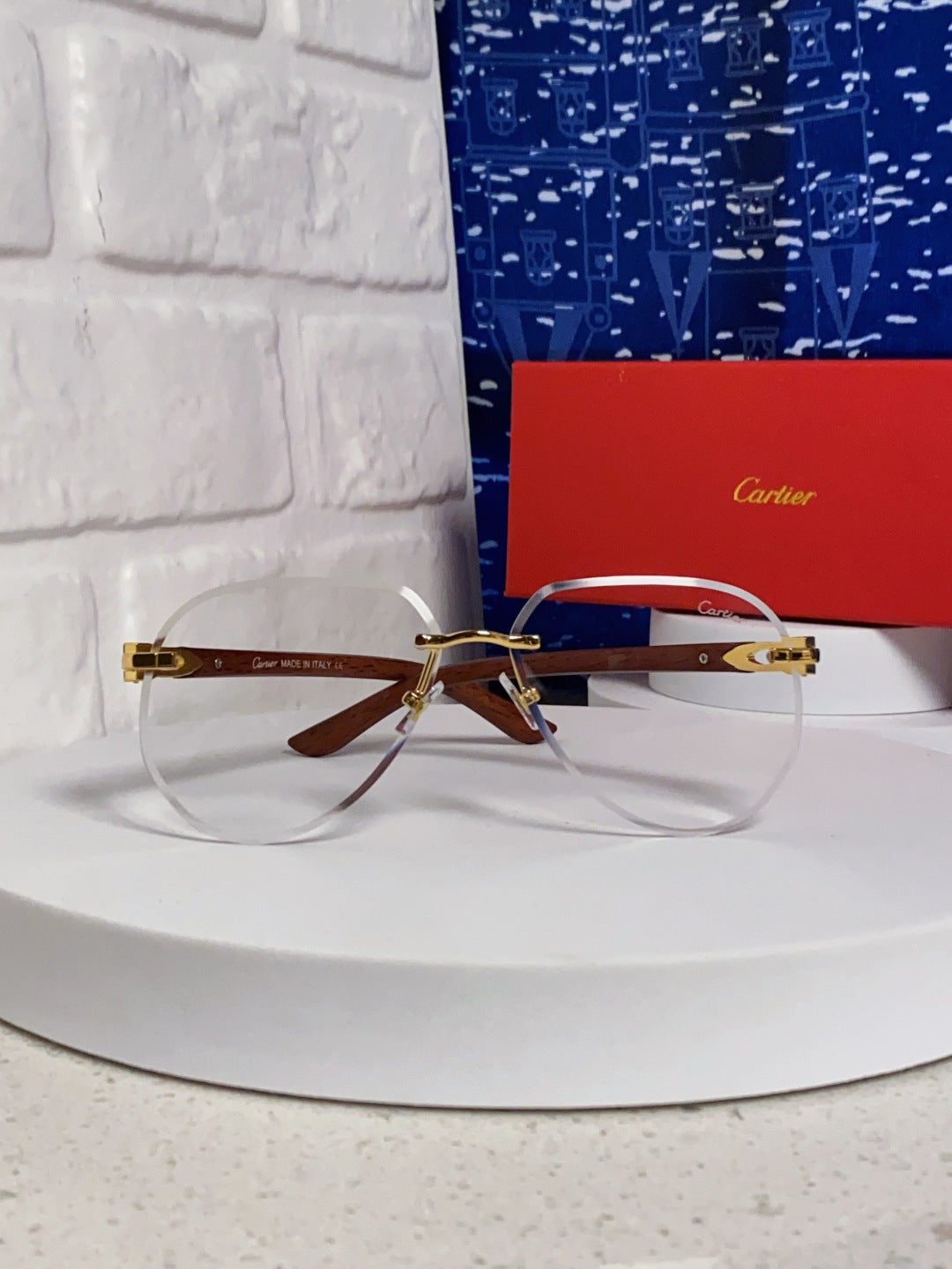 Cartier Lightweight Rimless Silver Lens Sunglasses for Men & Women - 358541 - detail image 2