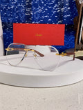 Cartier Lightweight Rimless Silver Lens Sunglasses for Men & Women - 358541