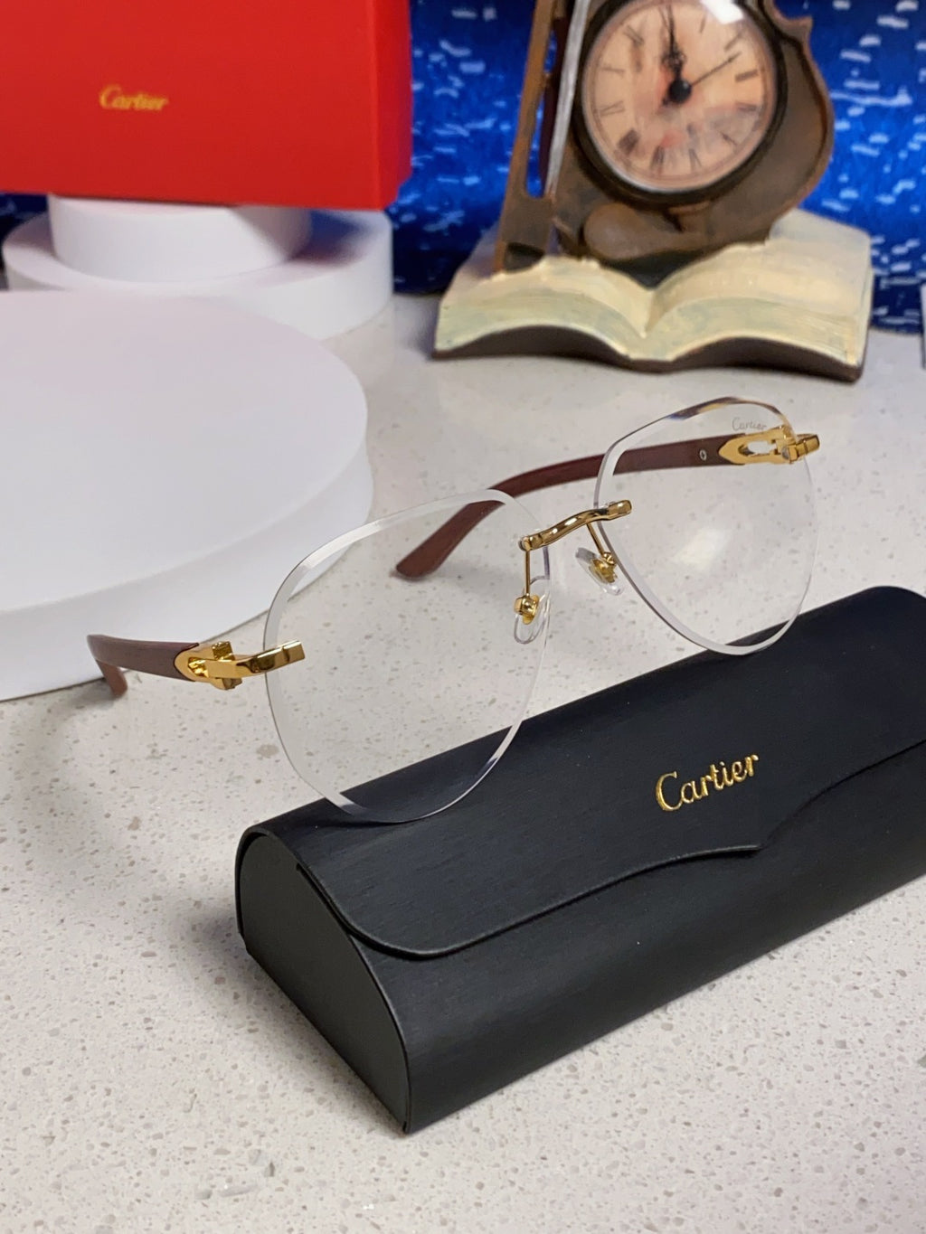 Cartier Lightweight Rimless Silver Lens Sunglasses for Men & Women - 358541 - detail image 9