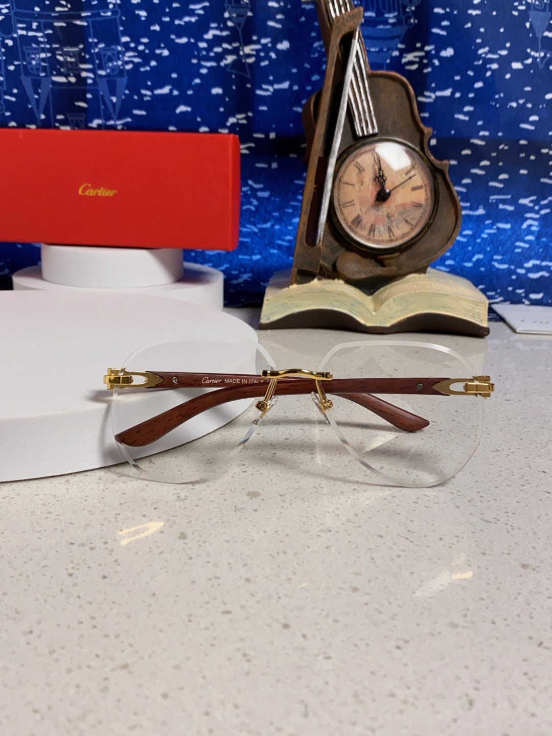 Cartier Lightweight Rimless Silver Lens Sunglasses for Men & Women - 358541 - detail image 8