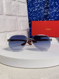 Cartier Lightweight Rimless Blue Lens Sunglasses for Men & Women - 358542