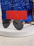 Cartier Lightweight Rimless Black Lens Sunglasses for Men & Women - 358544