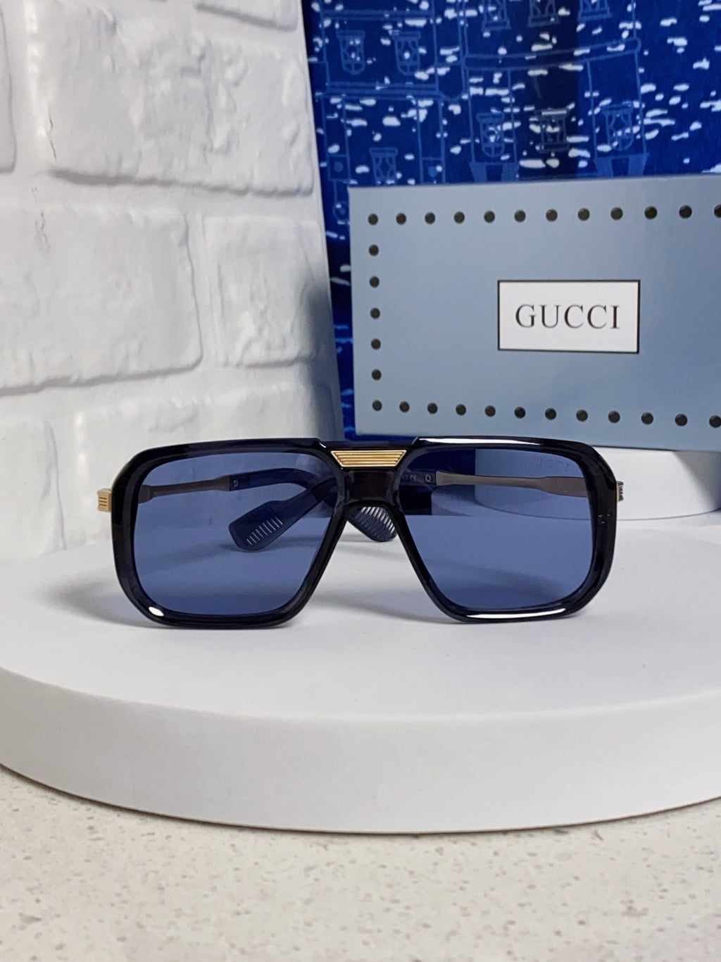 Gucci Metal Aviator Blue Lens Sunglasses for Men & Women - 357963 - detail image 2