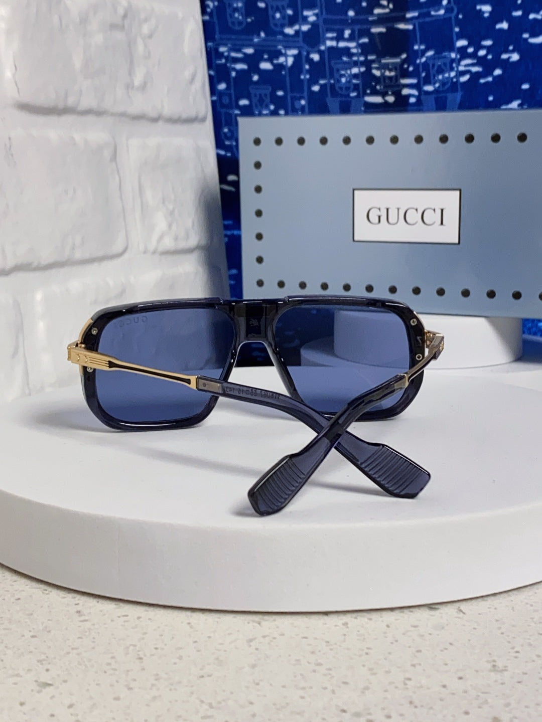 Gucci Metal Aviator Blue Lens Sunglasses for Men & Women - 357963 - detail image 3