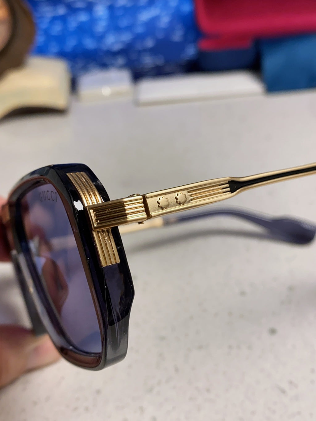 Gucci Metal Aviator Blue Lens Sunglasses for Men & Women - 357963 - detail image 7