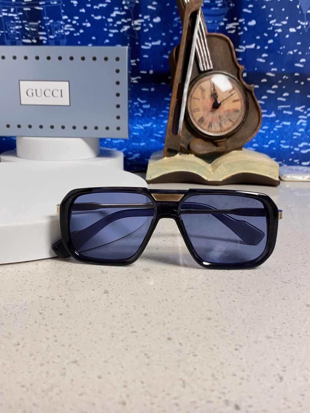 Gucci Metal Aviator Blue Lens Sunglasses for Men & Women - 357963 - detail image 9